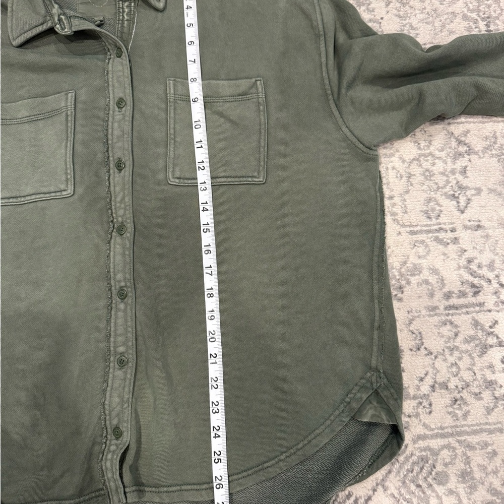 Aerie Lumberjane Fleece Oversized Olive Green Shirt - Picture 7 of 10